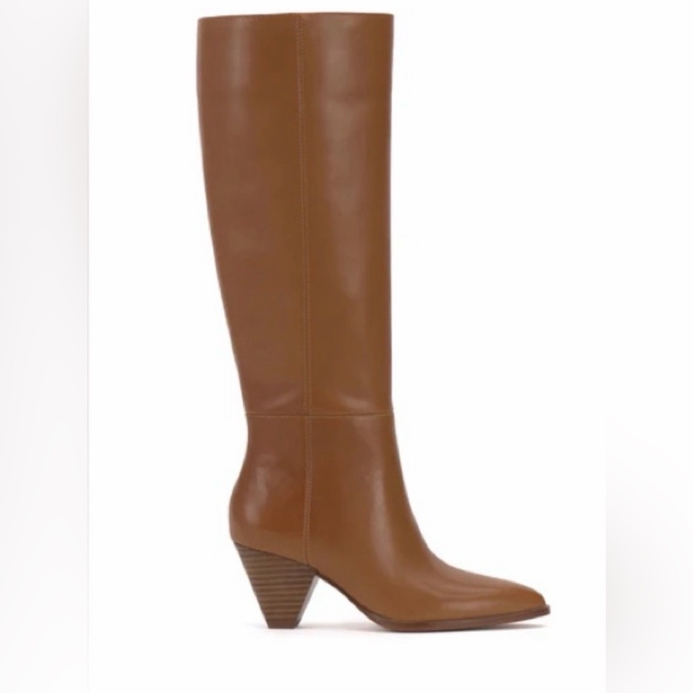 Vince Camuto x Dress Up Buttercup by Dede Radd Tan leather knee Heeled Boots
